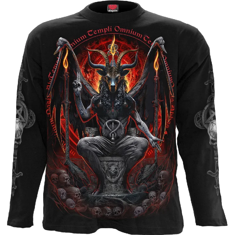 men's workout t-shirts -BAPHOMET - Longsleeve T-Shirt Black