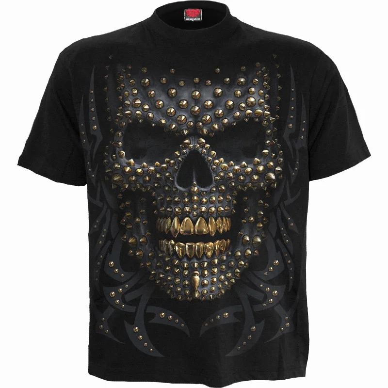 men's relaxed-fit graphic t-shirts -BLACK GOLD - Front Print T-Shirt Black