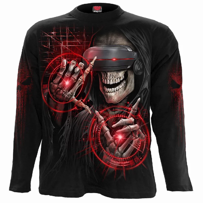 men's premium fabric t-shirts -CYBER DEATH - Longsleeve T-Shirt Black