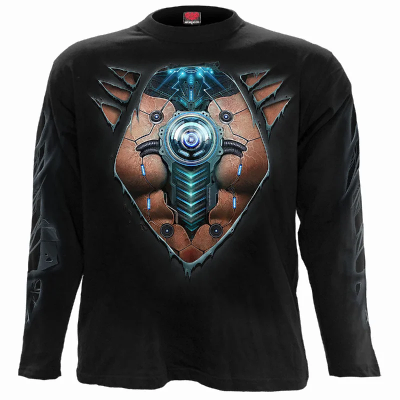 men's fashionable t-shirts -CYBER SKIN - Longsleeve T-Shirt Black