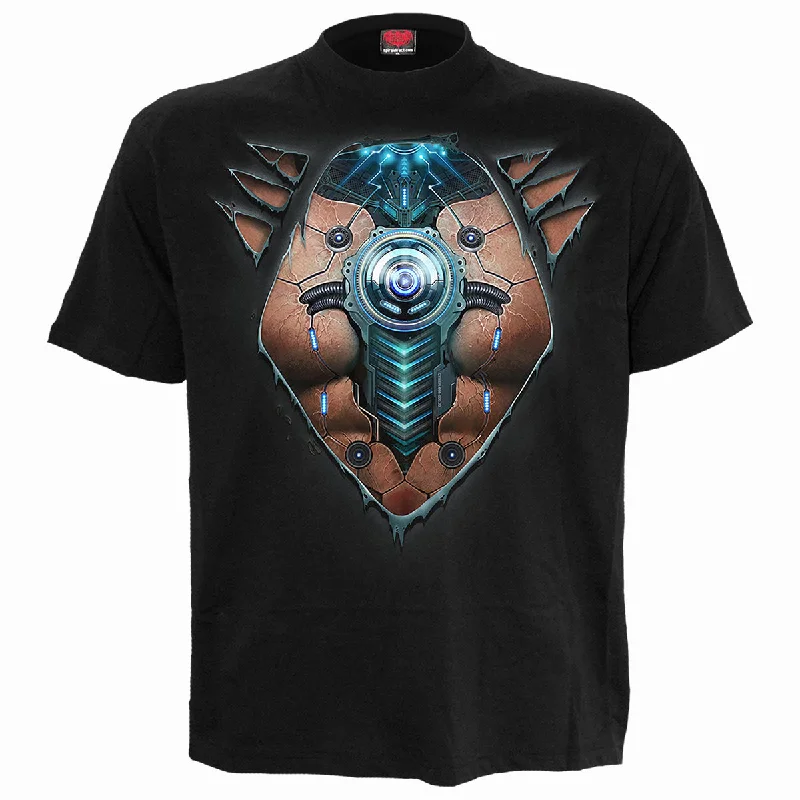 men's statement t-shirts -CYBER SKIN - T-Shirt Black