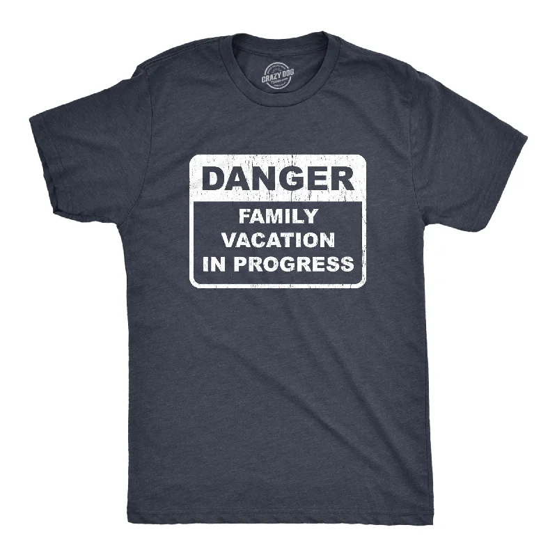 men's t-shirts with bold designs -Danger Family Vacation In Progress Men's T Shirt