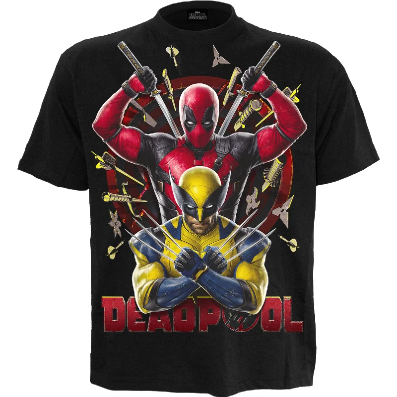 men's multi-color t-shirts -DEADPOOL - WOLVERINE BULLSEYE - T-Shirt Black