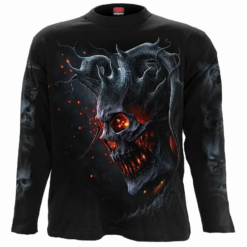 men's athletic t-shirts for running -DEATH EMBERS - Longsleeve T-Shirt Black