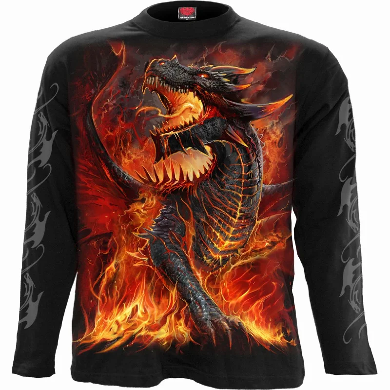 men's colorful t-shirts -DRACONIS - Longsleeve T-Shirt Black