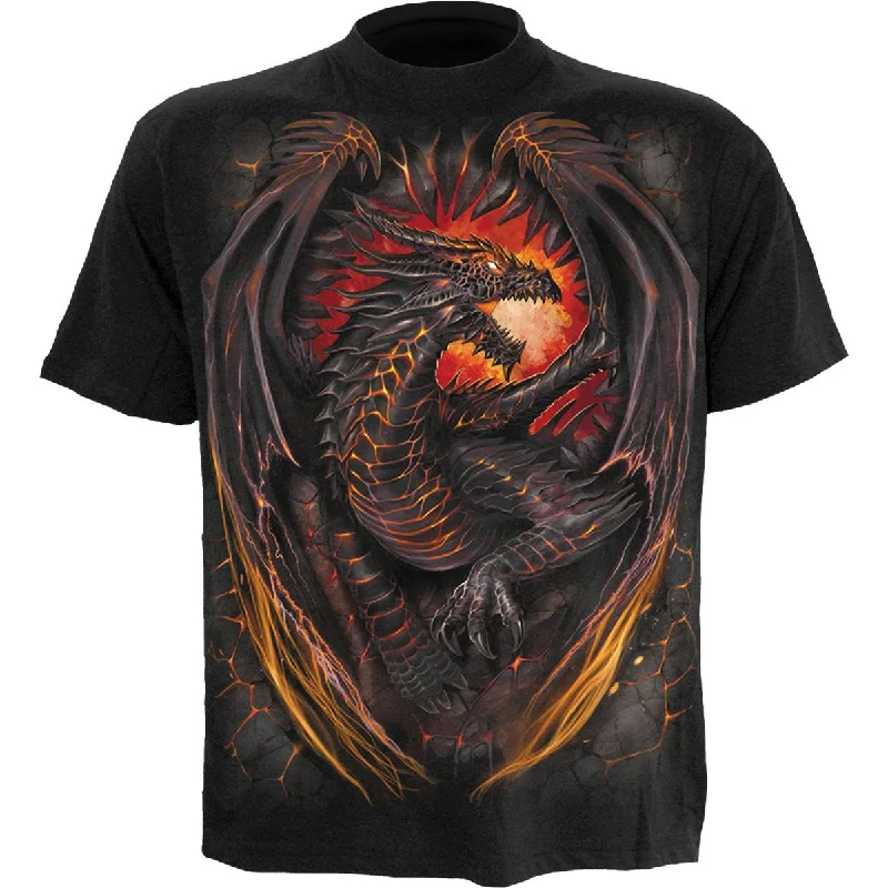 men's logo design t-shirts -DRAGON FURNACE - T-Shirt Black