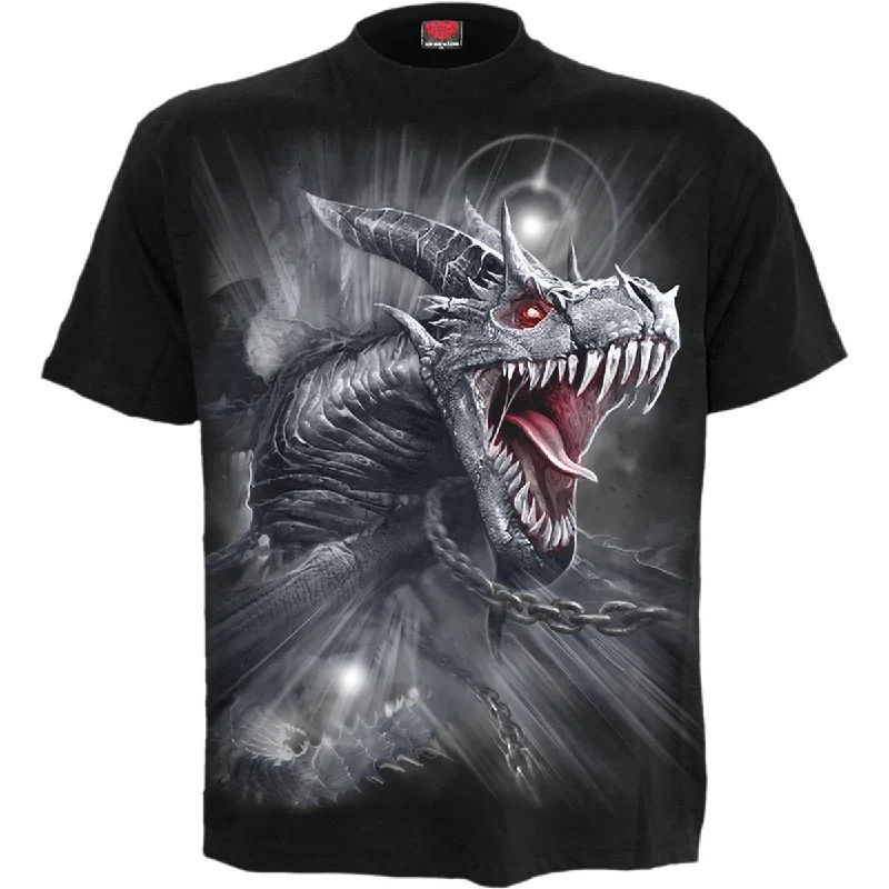 men's fashionable long-sleeve t-shirts -DRAGON'S CRY - T-Shirt Black