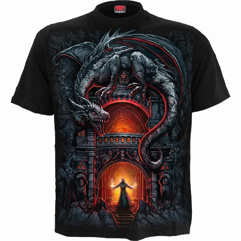 men's statement t-shirts -DRAGON'S LAIR - T-Shirt Black