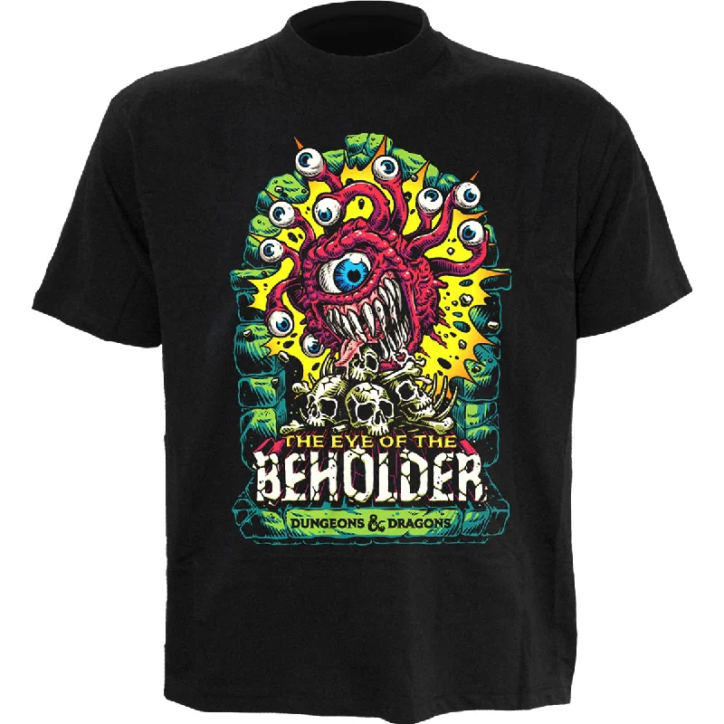 men's relaxed t-shirts -DUNGEONS AND DRAGONS - BEHOLDER COLOUR POP - Front Print T-Shirt Black