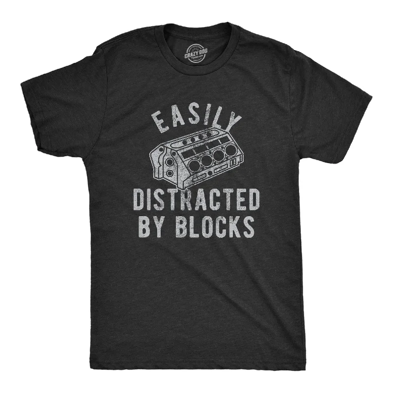 men's printed design t-shirts -Easily Distracted By Blocks Men's T Shirt