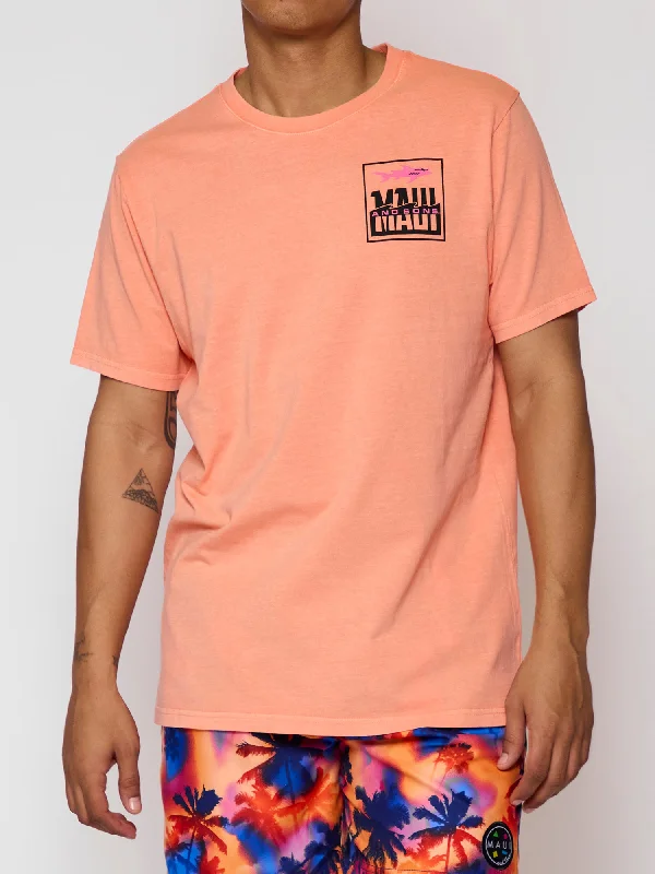 men's soft-touch t-shirts -Fish Out Of Water T-Shirt in Tangerine