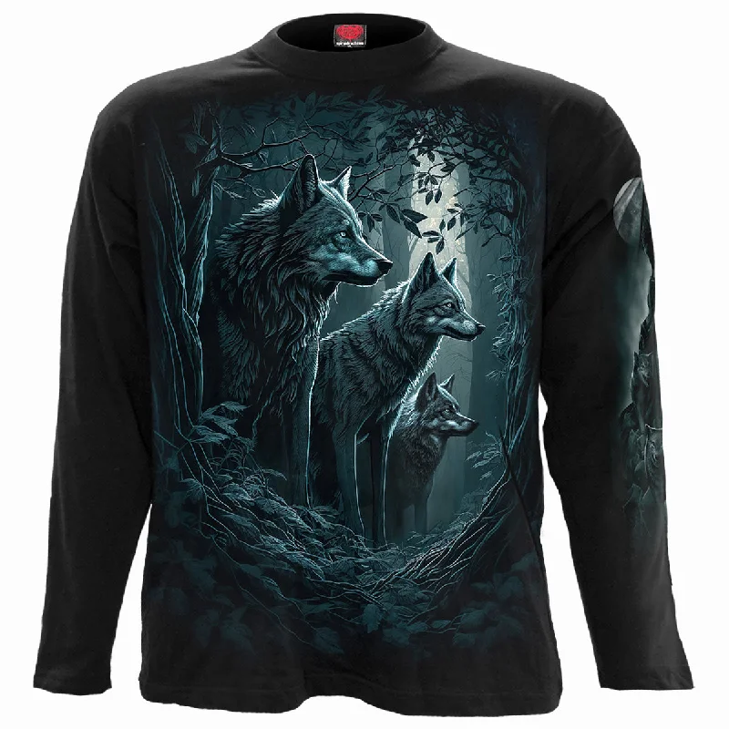 men's eco-friendly t-shirts -FOREST GUARDIANS - Longsleeve T-Shirt Black