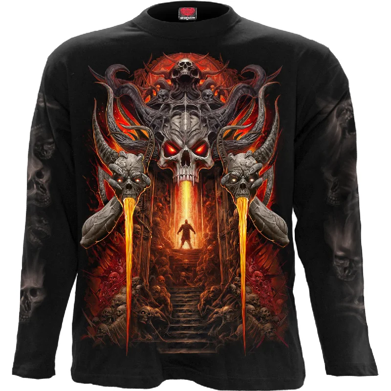 men's soft-touch t-shirts -GATES OF HELL - Longsleeve T-Shirt Black