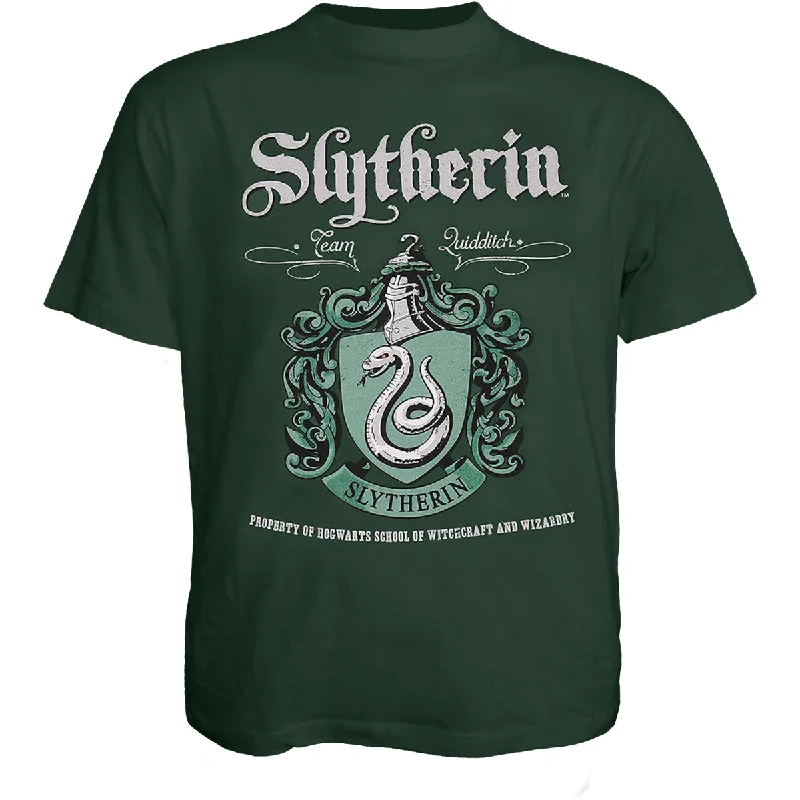 men's lightweight cotton t-shirts -HARRY POTTER - SLYTHERIN CREST - T-Shirt Olive