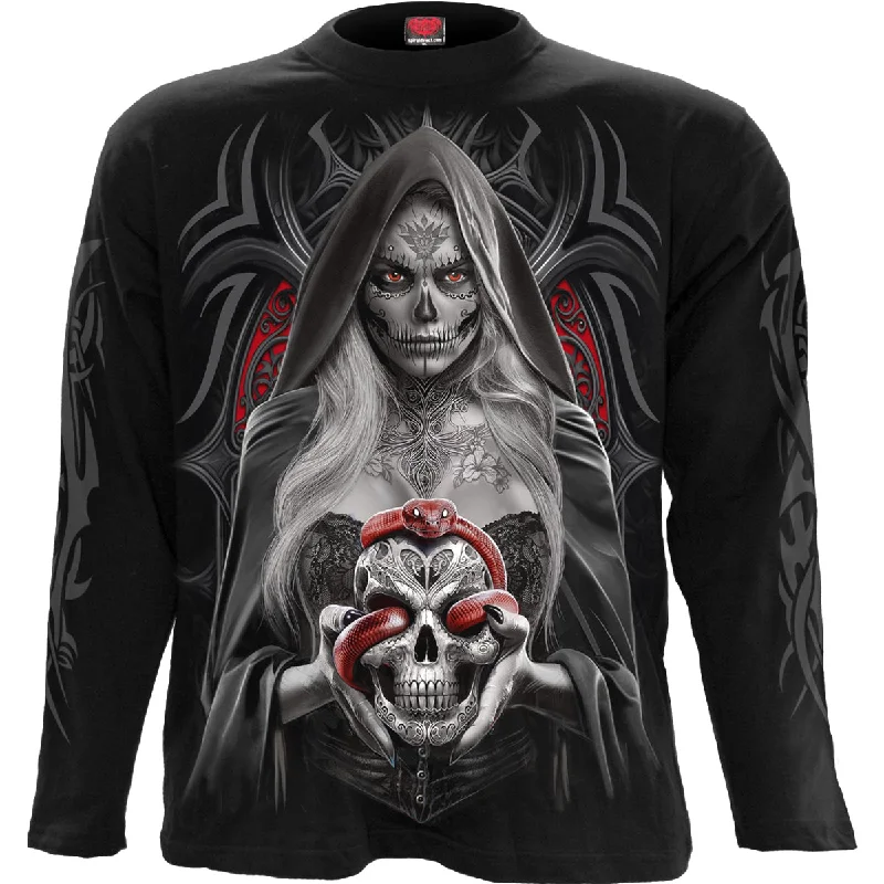 men's breathable t-shirts -HIGH PRIESTESS - Longsleeve T-Shirt Black