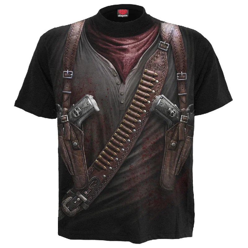 men's streetwear t-shirts -HOLSTER WRAP - Allover T-Shirt Black