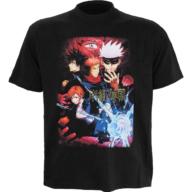 men's printed slogan t-shirts -JUJUTSU KAISEN - POWER - Front Print T-Shirt Black