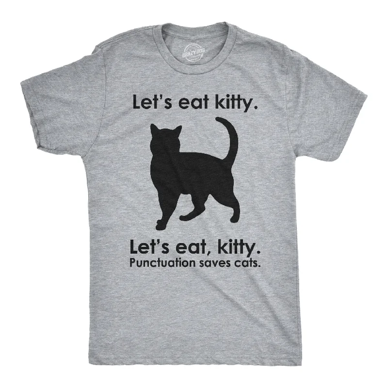 men's printed logo t-shirts -Let's Eat Kitty Men's T Shirt