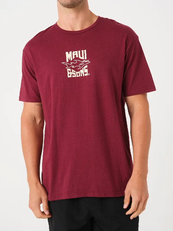 men's slim-fit t-shirts -Maui Stoke T-Shirt in Maroon