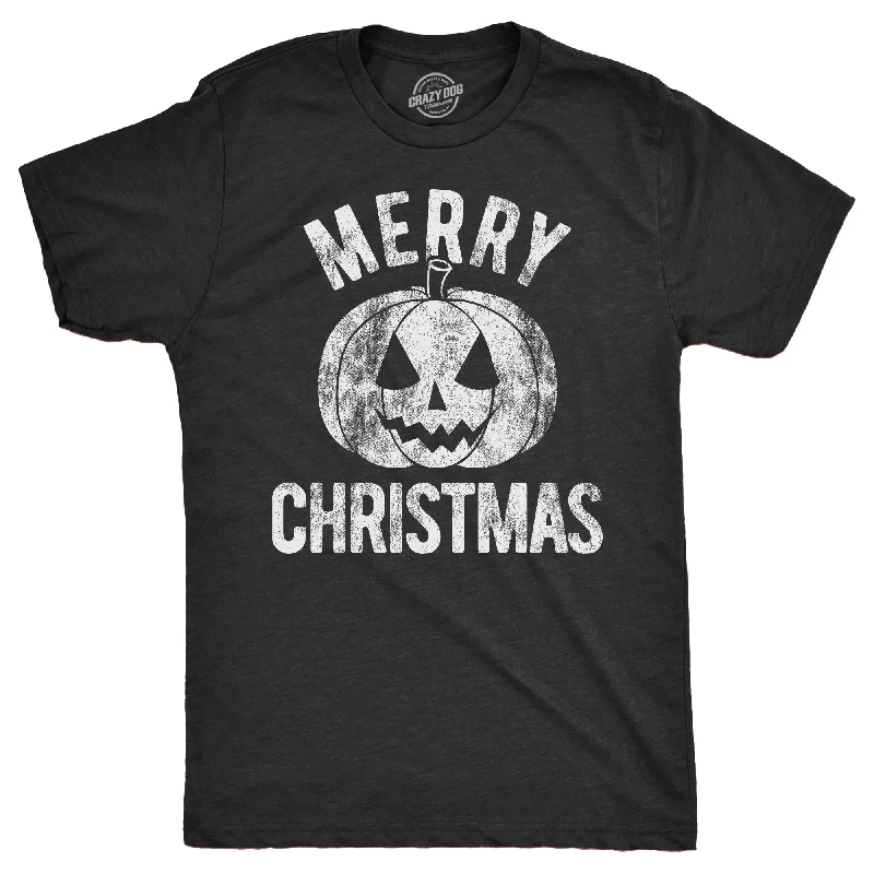 men's retro t-shirts -Merry Christmas Pumpkin Men's T Shirt