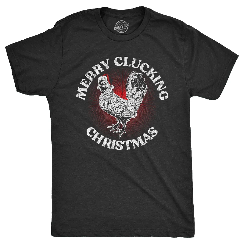 men's bold print t-shirts -Merry Clucking Christmas Men's T Shirt