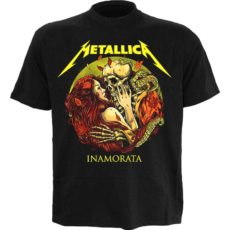 men's athletic-fit t-shirts -METALLICA - INAMORATA  - Front Print T-Shirt Black