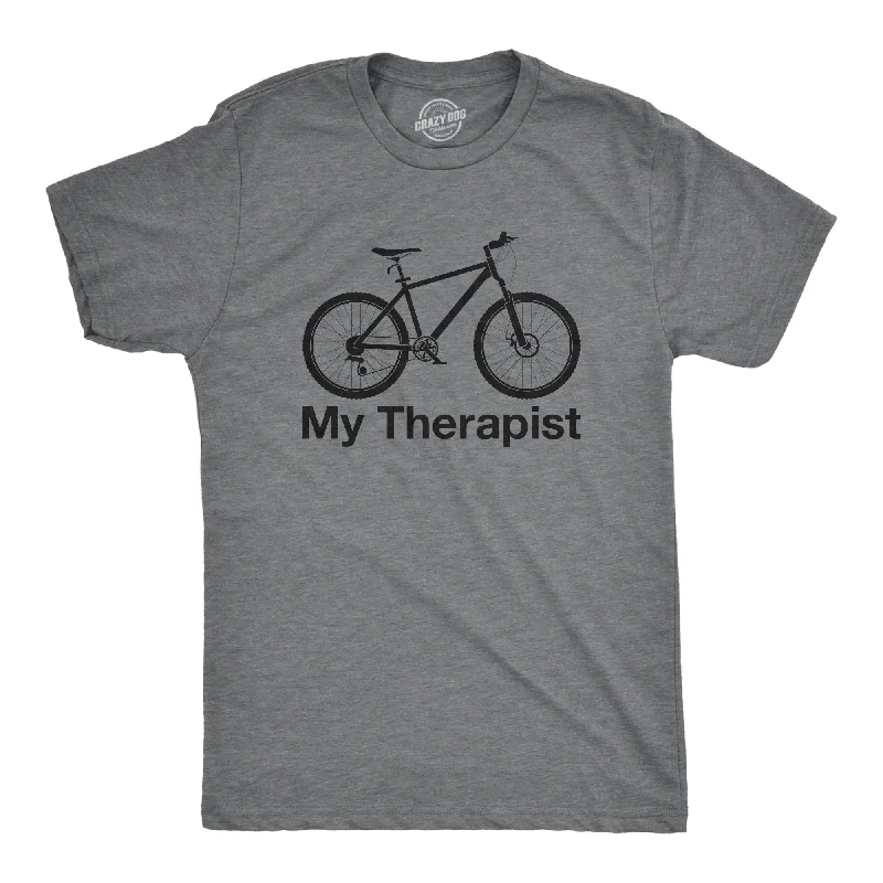 men's casual polo t-shirts -My Therapist Bicycle Men's T Shirt