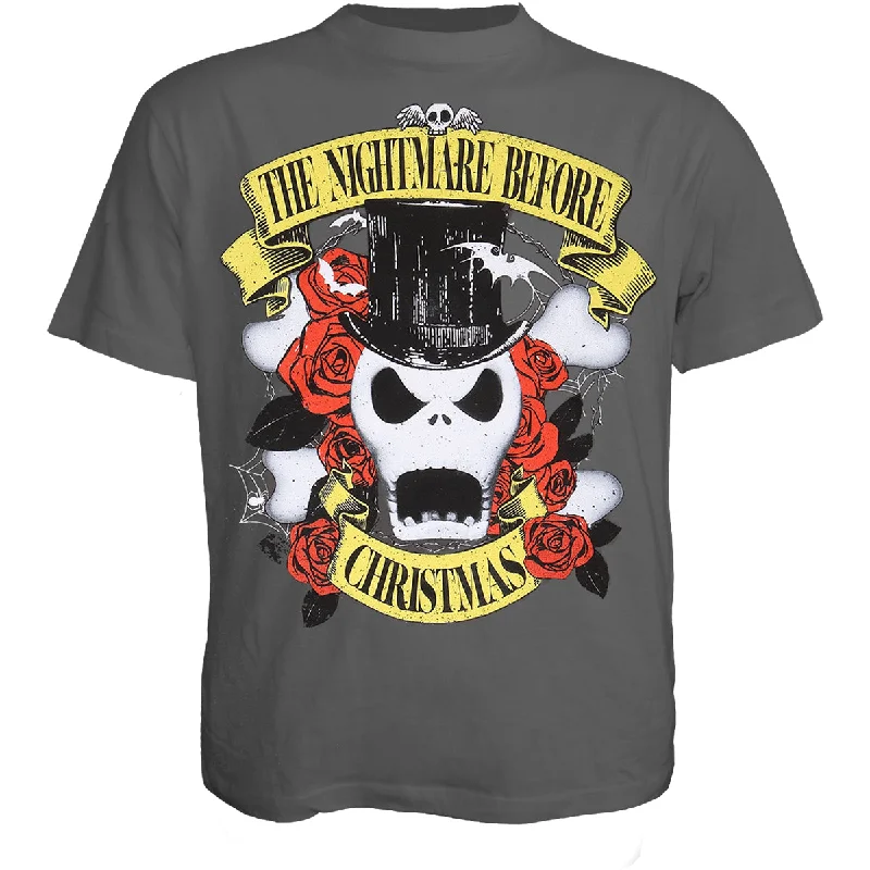 men's athletic-fit t-shirts -NIGHTMARE BEFORE CHRISTMAS - TOP HAT JACK - T-Shirt Charcoal