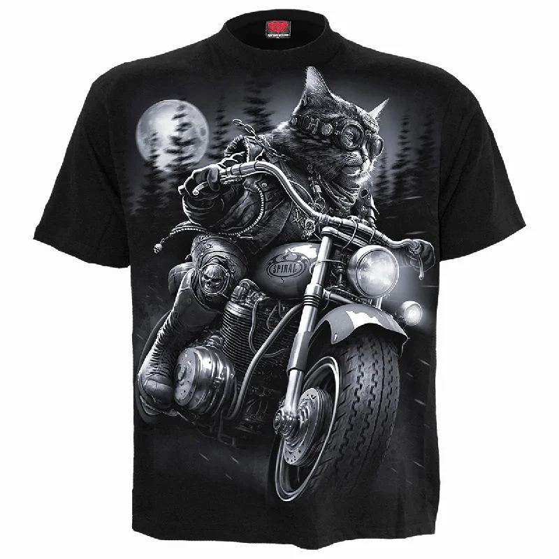 men's premium t-shirts -NINE LIVES - T-Shirt Black