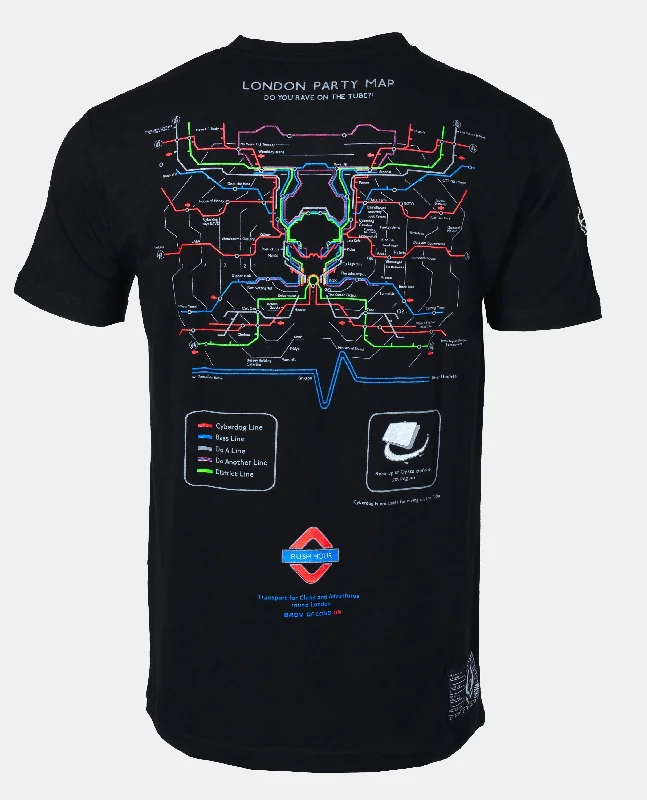 men's short-sleeve t-shirts -PARTY MAP T-SHIRT MENS BLACK