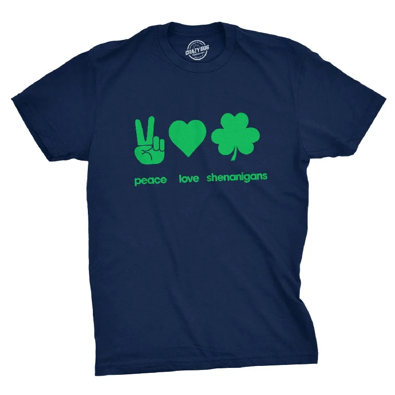 men's striped t-shirts -Peace Love Shenanigans Men's T Shirt