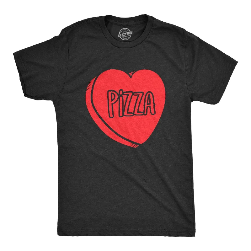 men's workout t-shirts -Pizza Candy Heart Men's T Shirt