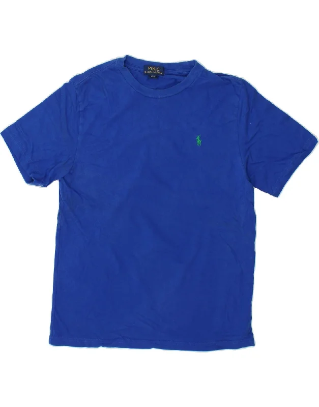 men's fitted short-sleeve t-shirts -POLO RALPH LAUREN Boys T-Shirt Top 14-15 Years Large  Blue Cotton