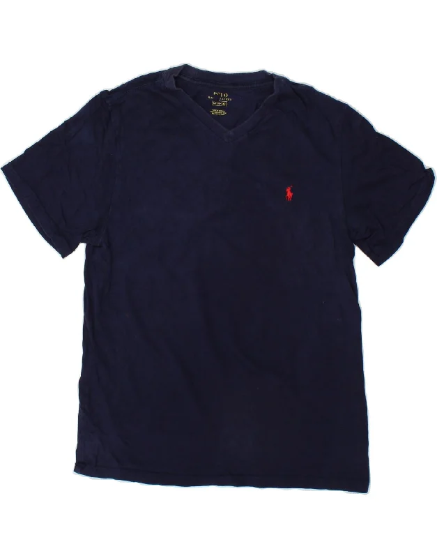 men's vintage t-shirts -POLO RALPH LAUREN Boys T-Shirt Top 14-15 Years Large  Navy Blue Cotton