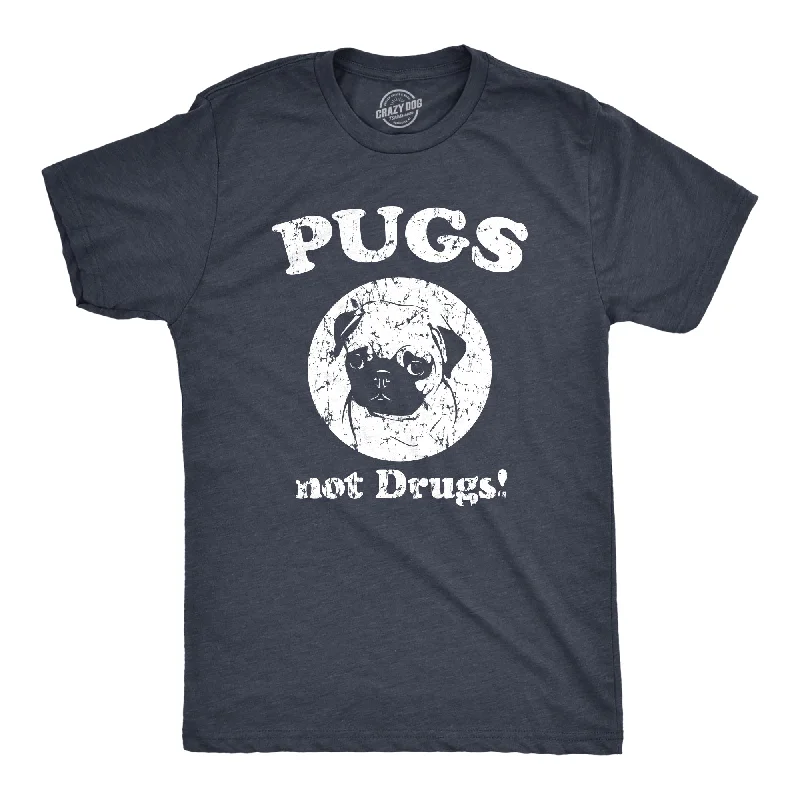 men's printed photo t-shirts -Pugs Not Drugs Men's T Shirt