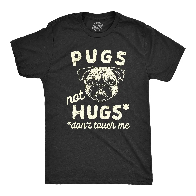 men's casual wear t-shirts -Pugs Not Hugs Coronavirus Men's T Shirt