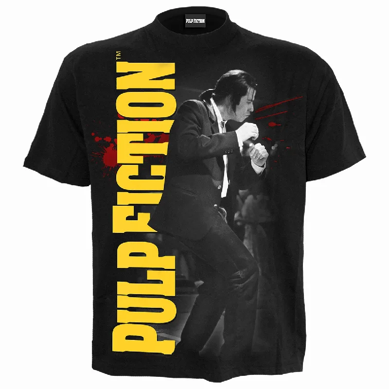 men's printed photo t-shirts -PULP FICTION - DANCE - Front Print T-Shirt Black