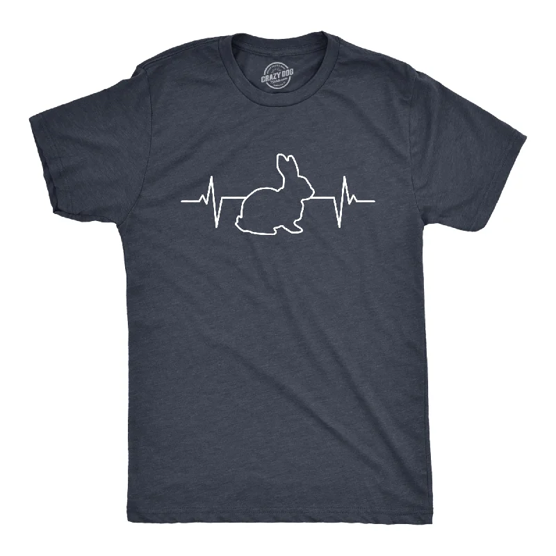 men's bold logo t-shirts -Rabbit Heart Beat Men's T Shirt