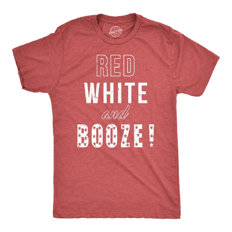 men's t-shirts for layering -Red White and Booze Men's T Shirt