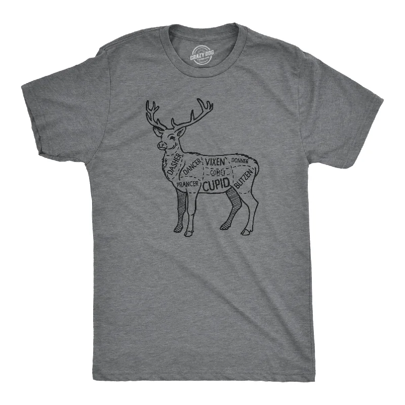 men's summer graphic t-shirts -Reindeer Meat Cuts Men's T Shirt