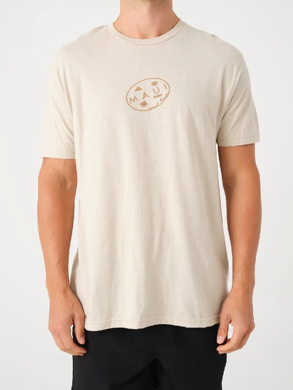 men's casual style t-shirts -Retro Cookie T-Shirt in Sand