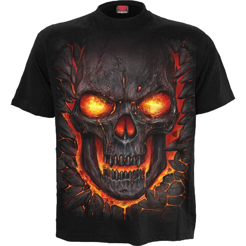 men's lightweight t-shirts -SKULL LAVA - T-Shirt Black