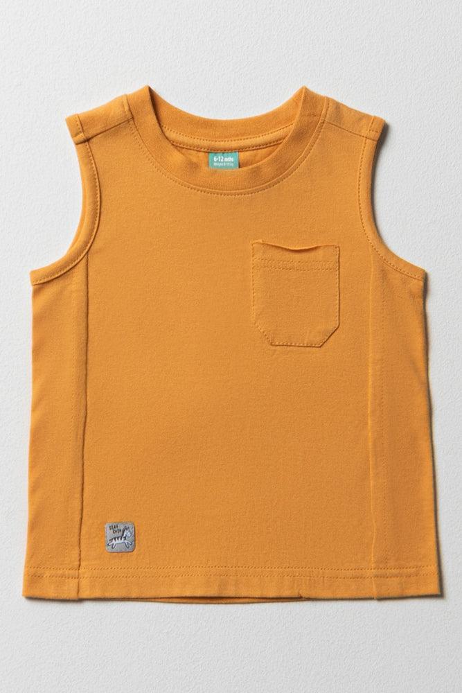 men's fitted short-sleeve t-shirts -Sleeveless T-Shirt Orange