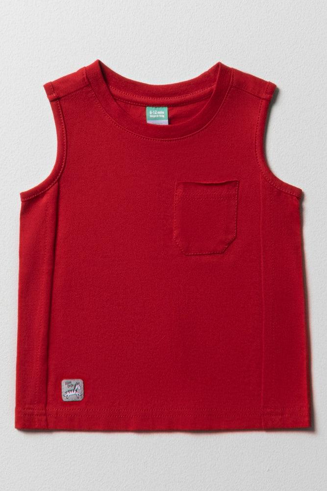 men's athletic t-shirts for running -Sleeveless T-Shirt Red