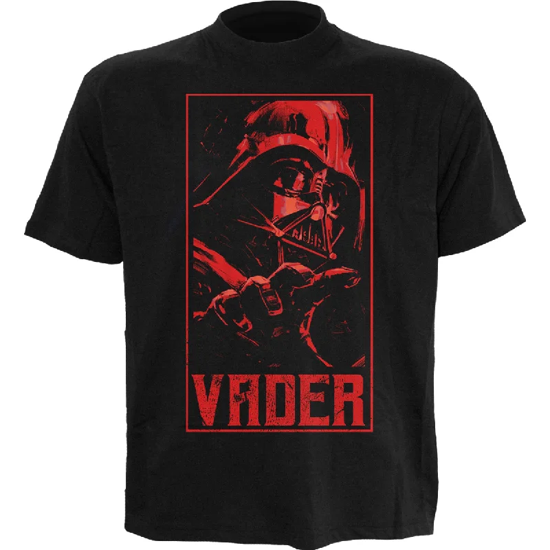 men's soft t-shirts -STAR WARS KENOBI - VADER  - Front Print T-Shirt Black