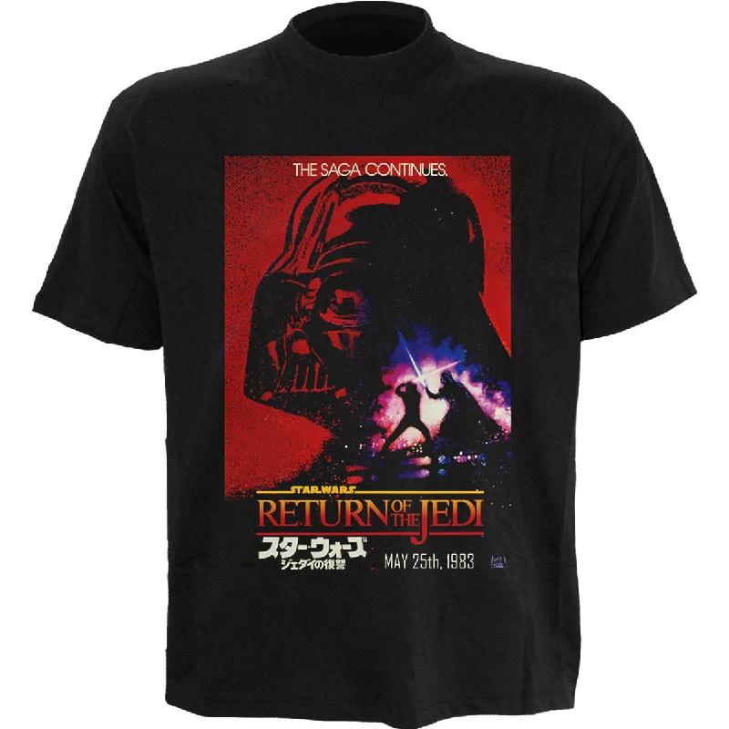 men's high-quality t-shirts -STAR WARS - VADER POSTER - Front Print T-Shirt Black