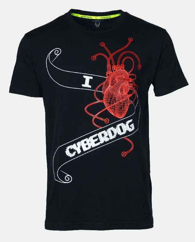 men's comfortable t-shirts -MENS I HEART CYBERDOG T-SHIRT