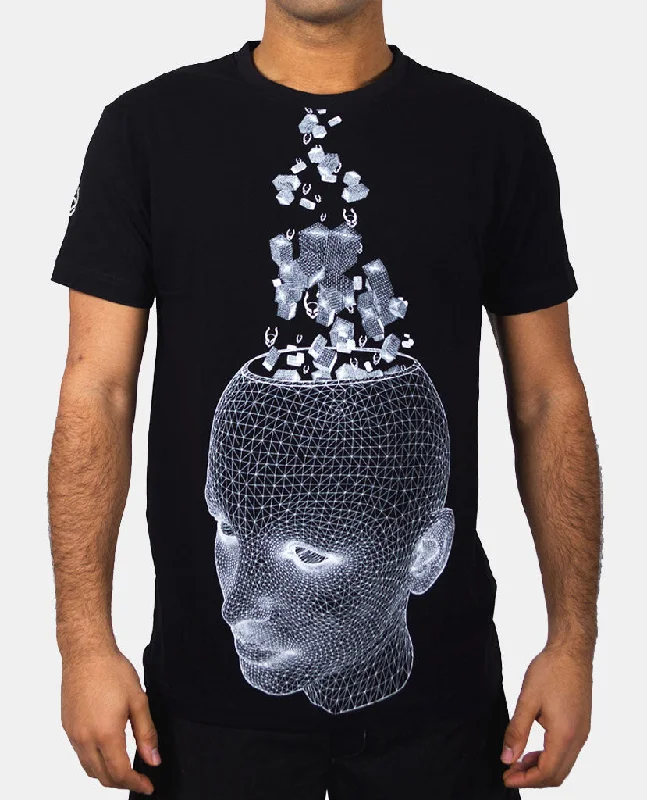 men's slim-fit graphic t-shirts -MENS WIREFRAME HEAD T-SHIRT