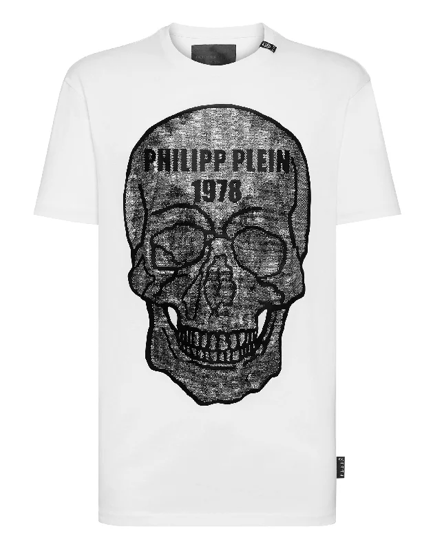 men's lightweight cotton t-shirts -T-shirt Round Neck SS Crystal Skull