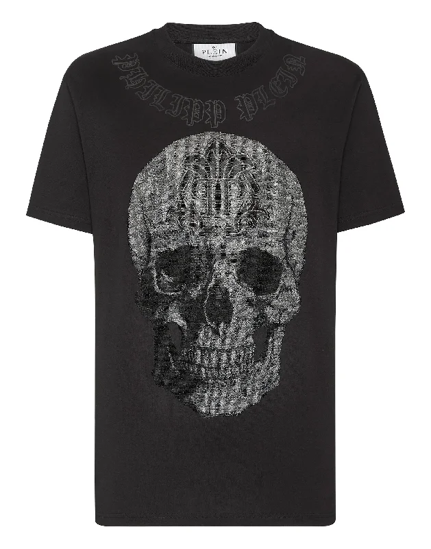 men's v-neck t-shirts -T-shirt Round Neck SS Gothic Banner